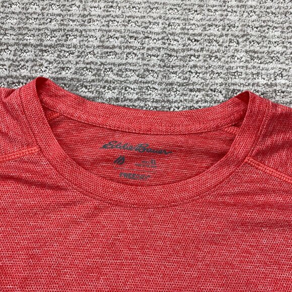 Eddie Bauer Running Shirt Free Dry Long Sleeve Men XL Orange Breathable Meshed - Picture 3 of 9